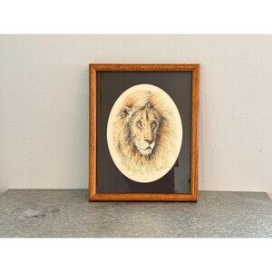 Vintage Lion Print Signed Kathy Duncan Dated 1979 Limited Edition 162/300